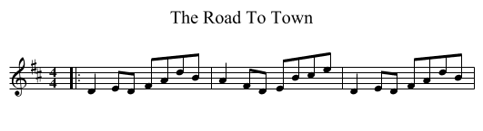 The Road To Town - staff notation