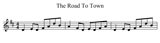 The Road To Town - staff notation