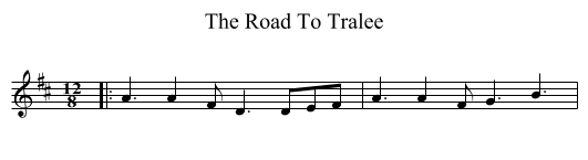 The Road To Tralee - staff notation