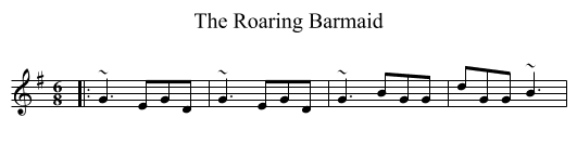 The Roaring Barmaid - staff notation