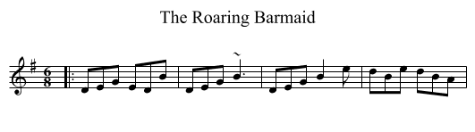 The Roaring Barmaid - staff notation