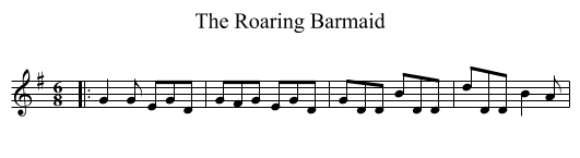The Roaring Barmaid - staff notation