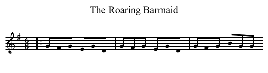 The Roaring Barmaid - staff notation