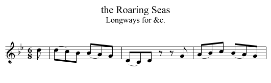 the Roaring Seas - staff notation