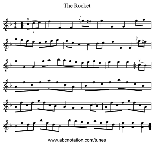 The Rocket - staff notation