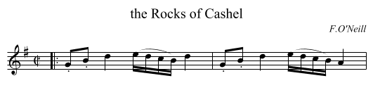 the Rocks of Cashel - staff notation