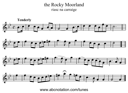 the Rocky Moorland - staff notation