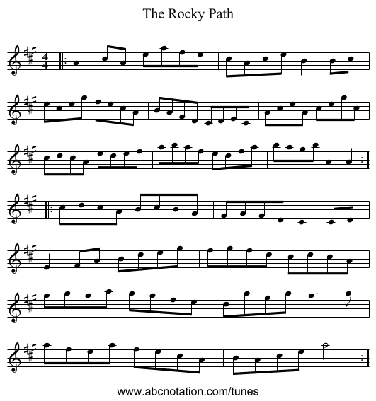 The Rocky Path - staff notation