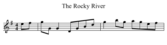 The Rocky River - staff notation