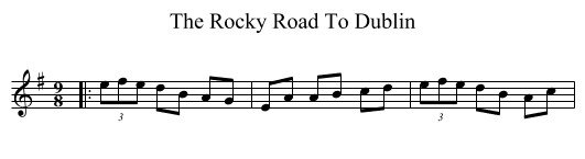 The Rocky Road To Dublin - staff notation