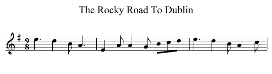 The Rocky Road To Dublin - staff notation