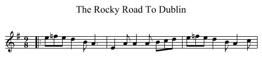 The Rocky Road To Dublin - staff notation