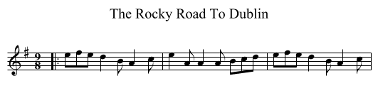 The Rocky Road To Dublin - staff notation
