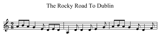 The Rocky Road To Dublin - staff notation