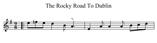 The Rocky Road To Dublin - staff notation