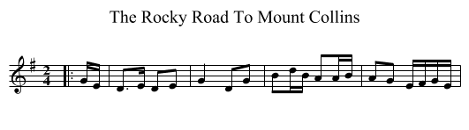 The Rocky Road To Mount Collins - staff notation