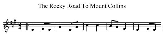 The Rocky Road To Mount Collins - staff notation