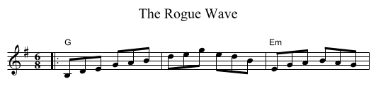 The Rogue Wave - staff notation