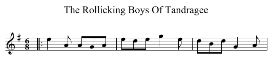 The Rollicking Boys Of Tandragee - staff notation