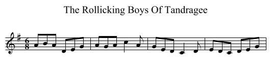 The Rollicking Boys Of Tandragee - staff notation