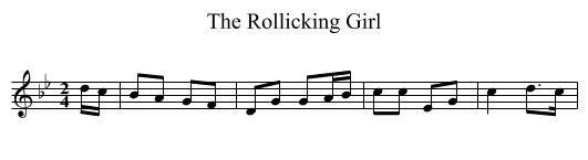The Rollicking Girl - staff notation