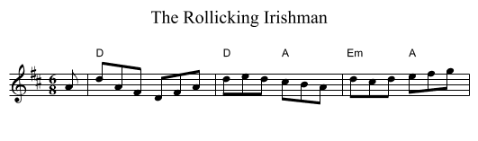 The Rollicking Irishman - staff notation
