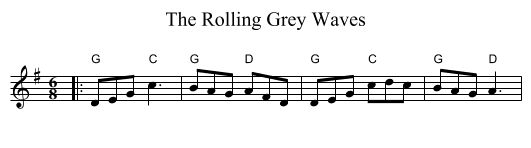 The Rolling Grey Waves - staff notation