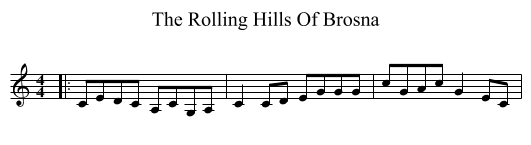 The Rolling Hills Of Brosna - staff notation