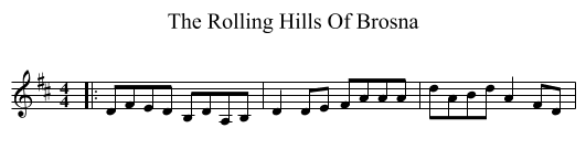 The Rolling Hills Of Brosna - staff notation