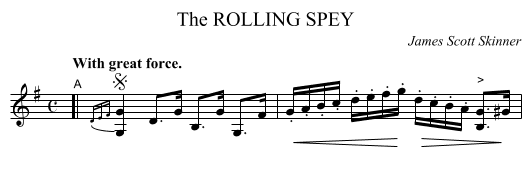 The ROLLING SPEY - staff notation