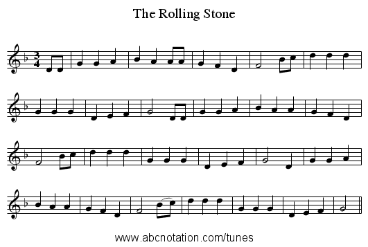 The Rolling Stone - staff notation