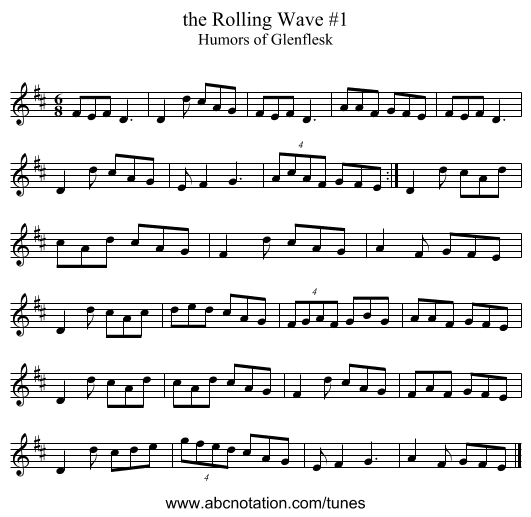 the Rolling Wave #1 - staff notation