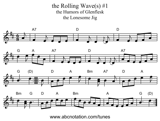 the Rolling Wave(s) #1 - staff notation