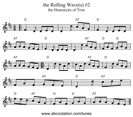 the Rolling Wave(s) #2 - staff notation