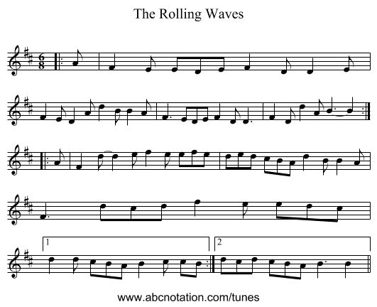 The Rolling Waves - staff notation