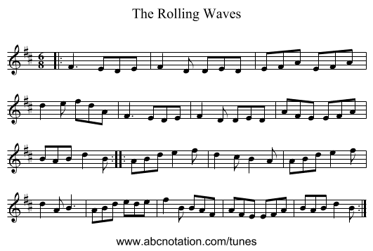 The Rolling Waves - staff notation