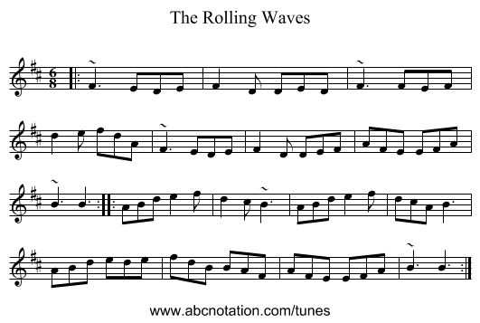The Rolling Waves - staff notation