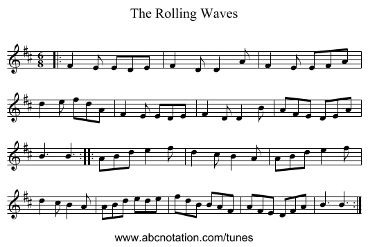 The Rolling Waves - staff notation
