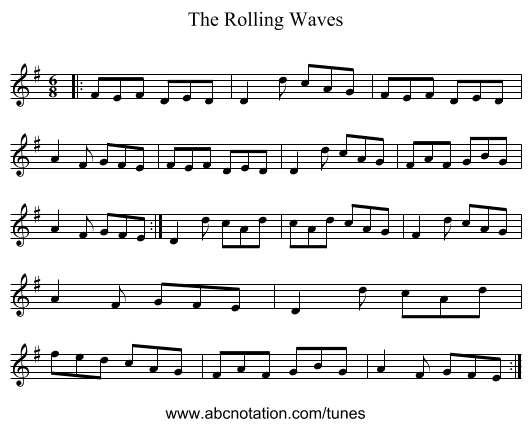 The Rolling Waves - staff notation
