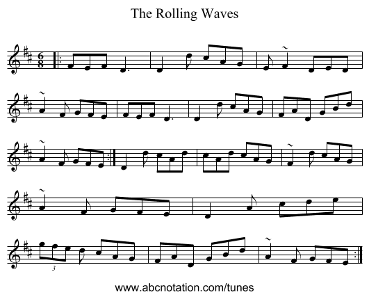 The Rolling Waves - staff notation