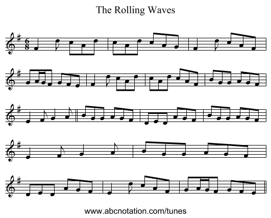 The Rolling Waves - staff notation
