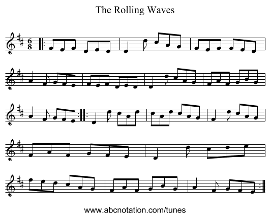The Rolling Waves - staff notation