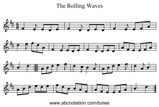 The Rolling Waves - staff notation
