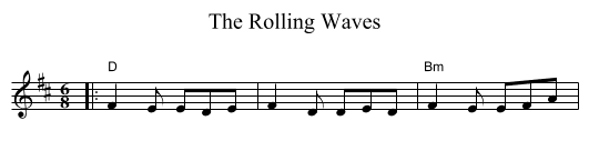The Rolling Waves - staff notation