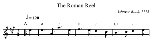 The Roman Reel - staff notation