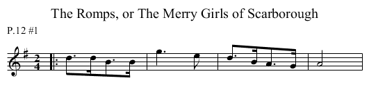 The Romps, or The Merry Girls of Scarborough - staff notation