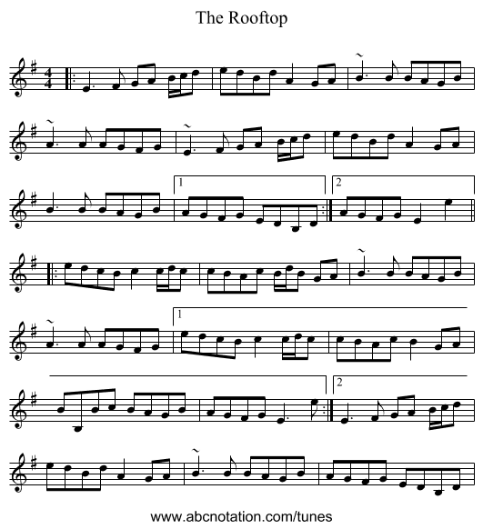 The Rooftop - staff notation