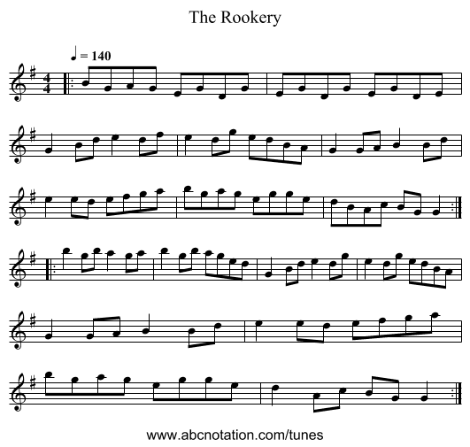 The Rookery - staff notation