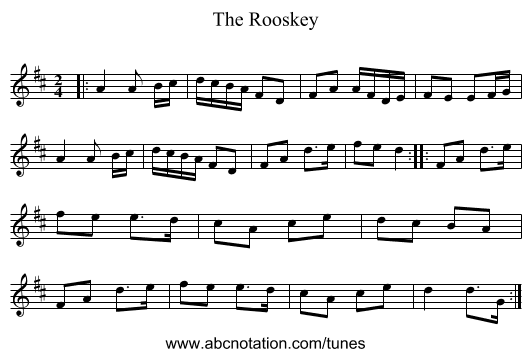 The Rooskey - staff notation