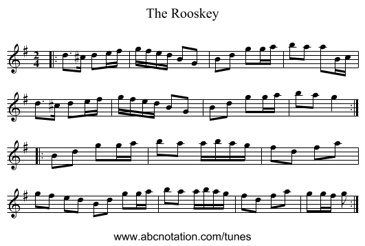 The Rooskey - staff notation